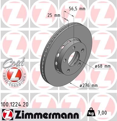 ZIMMERMANN 100.1224.20 Brake Disc