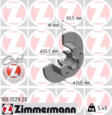 ZIMMERMANN 100.1229.20 Brake Disc