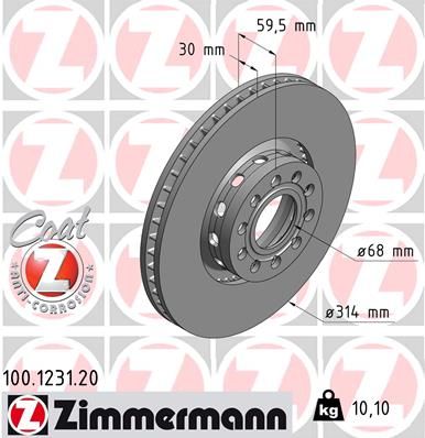 ZIMMERMANN 100.1231.20 Brake Disc
