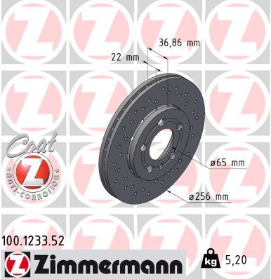 ZIMMERMANN 100.1233.52 Brake Disc