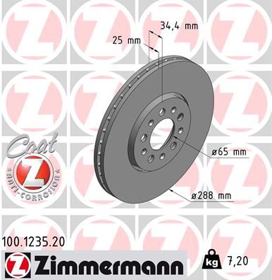 ZIMMERMANN 100.1235.20 Brake Disc
