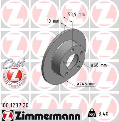 ZIMMERMANN 100.1237.20 Brake Disc