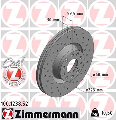Brake Disc ZIMMERMANN 100.1238.52
