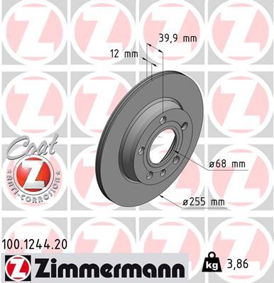 Brake Disc ZIMMERMANN 100.1244.20