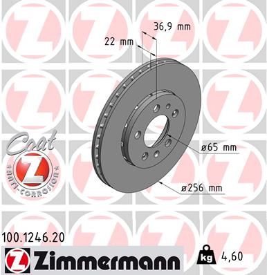 ZIMMERMANN 100.1246.20 Brake Disc
