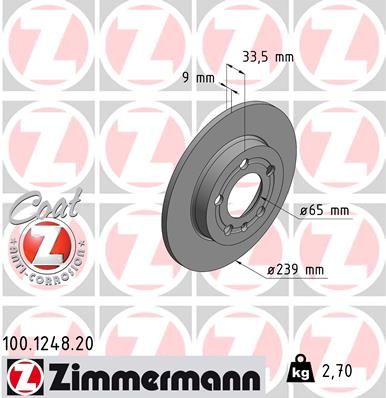 ZIMMERMANN 100.1248.20 Brake Disc