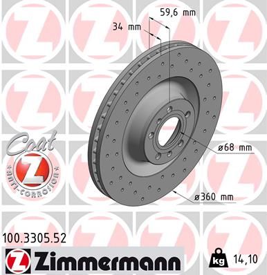 ZIMMERMANN 100.3305.52 Brake Disc