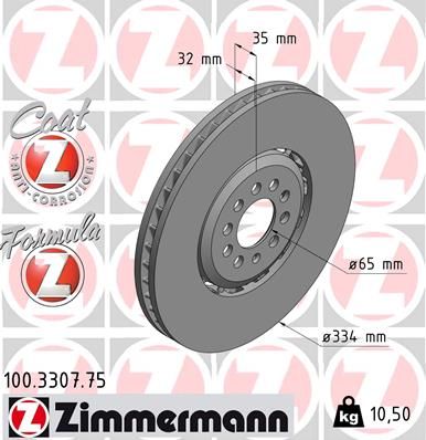 Brake Disc ZIMMERMANN 100.3307.75