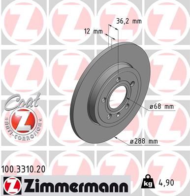ZIMMERMANN 100.3310.20 Brake Disc