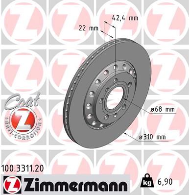 ZIMMERMANN 100.3311.20 Brake Disc
