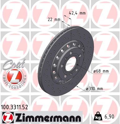 ZIMMERMANN 100.3311.52 Brake Disc