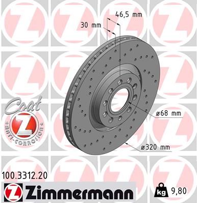 ZIMMERMANN 100.3312.20 Brake Disc