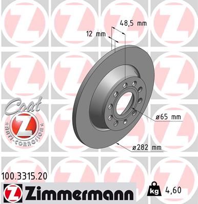ZIMMERMANN 100.3315.20 Brake Disc