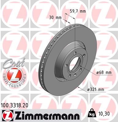 ZIMMERMANN 100.3318.20 Brake Disc