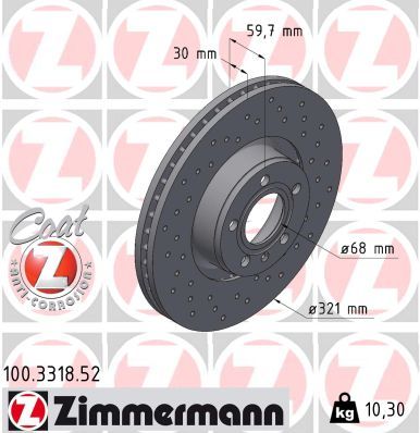 ZIMMERMANN 100.3318.52 Brake Disc