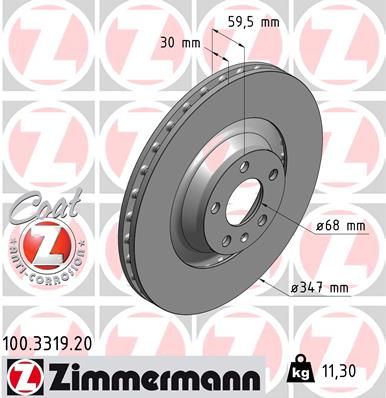 ZIMMERMANN 100.3319.20 Brake Disc
