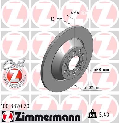 ZIMMERMANN 100.3320.20 Brake Disc