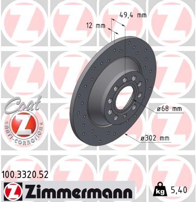 Brake Disc ZIMMERMANN 100.3320.52