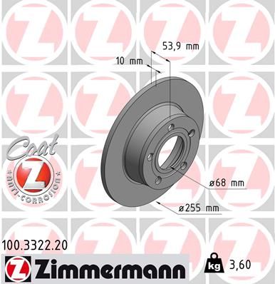 ZIMMERMANN 100.3322.20 Brake Disc