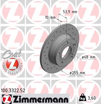 ZIMMERMANN 100.3322.52 Brake Disc