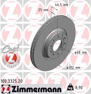 ZIMMERMANN 100.3325.20 Brake Disc