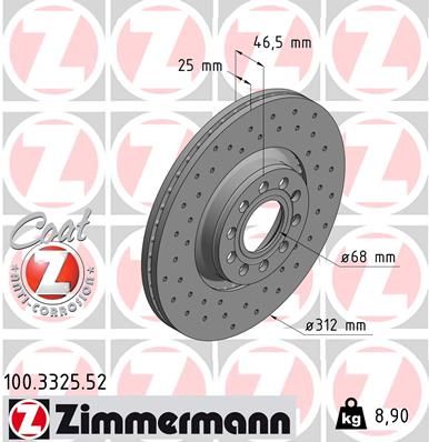ZIMMERMANN 100.3325.52 Brake Disc