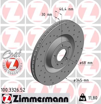 ZIMMERMANN 100.3326.52 Brake Disc