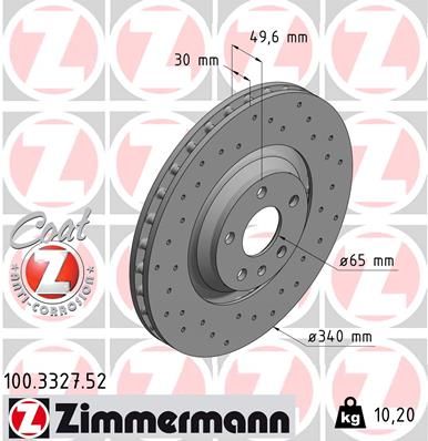 ZIMMERMANN 100.3327.52 Brake Disc