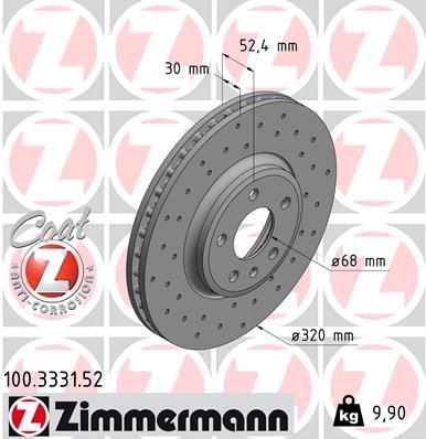 ZIMMERMANN 100.3331.52 Brake Disc