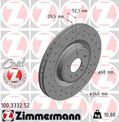 ZIMMERMANN 100.3332.52 Brake Disc