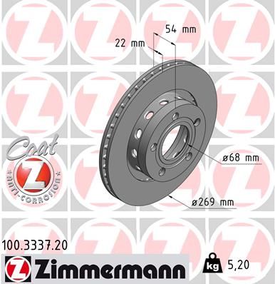 ZIMMERMANN 100.3337.20 Brake Disc