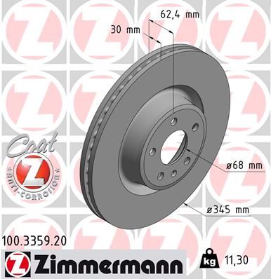 Brake Disc ZIMMERMANN 100.3359.20