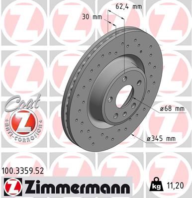 Brake Disc ZIMMERMANN 100.3359.52