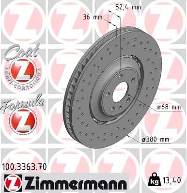 Brake Disc ZIMMERMANN 100.3363.70