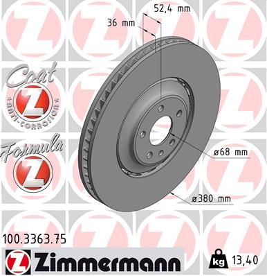 Brake Disc ZIMMERMANN 100.3363.75