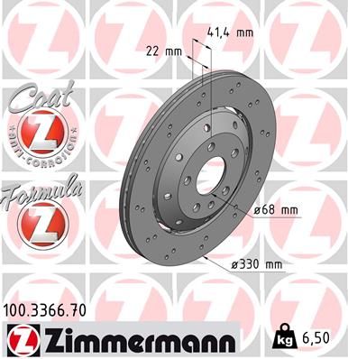 Brake Disc ZIMMERMANN 100.3366.70