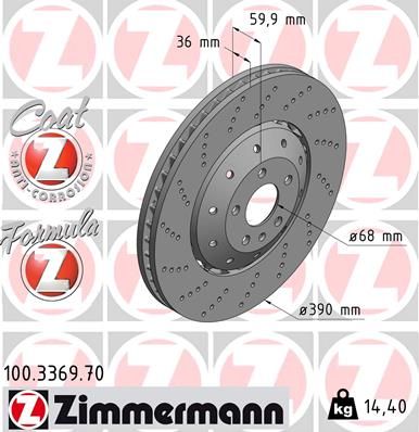 Brake Disc ZIMMERMANN 100.3369.70