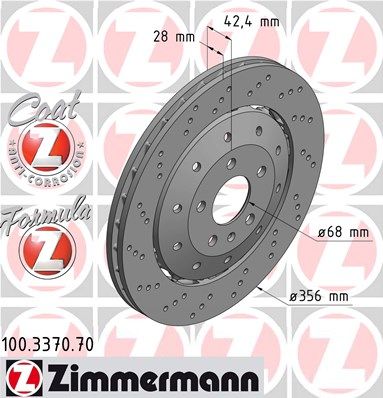 Brake Disc ZIMMERMANN 100.3370.70