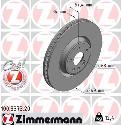 Brake Disc ZIMMERMANN 100.3373.20