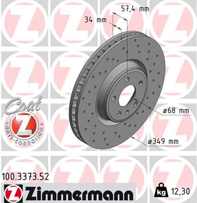 Brake Disc ZIMMERMANN 100.3373.52