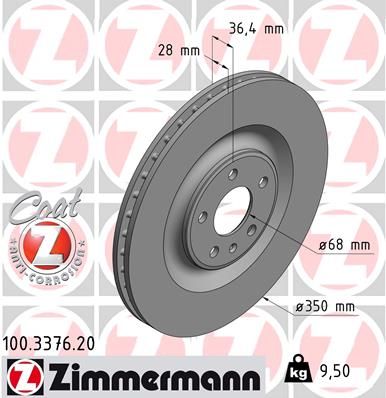 Brake Disc ZIMMERMANN 100.3376.20