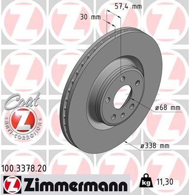 Brake Disc ZIMMERMANN 100.3378.20