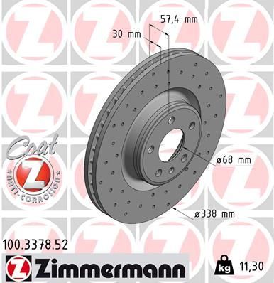 Brake Disc ZIMMERMANN 100.3378.52