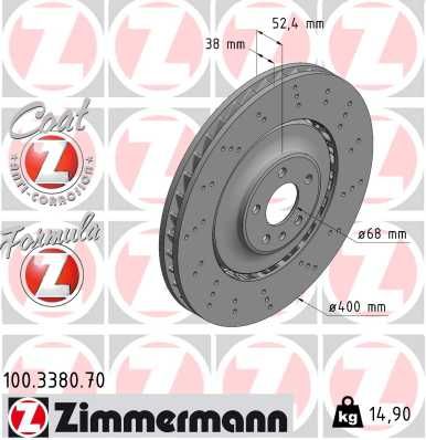 Brake Disc ZIMMERMANN 100.3380.70