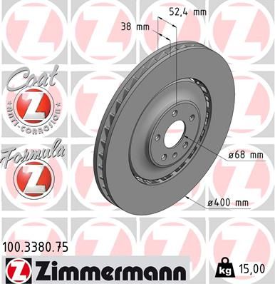 Brake Disc ZIMMERMANN 100.3380.75