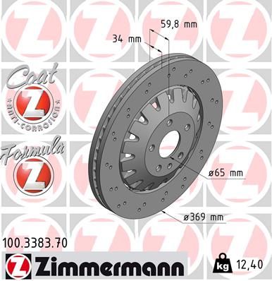 Brake Disc ZIMMERMANN 100.3383.70