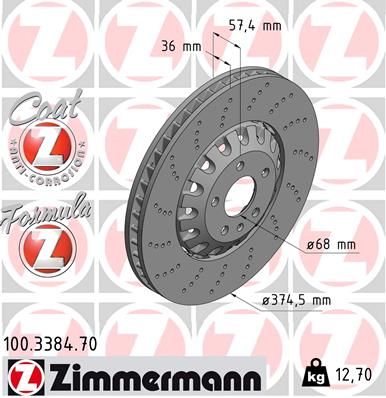 ZIMMERMANN 100.3384.70 Brake Disc