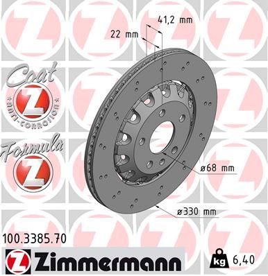 Brake Disc ZIMMERMANN 100.3385.70