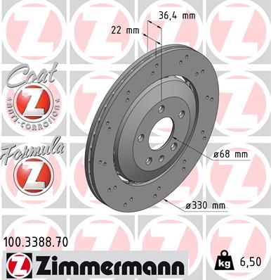 ZIMMERMANN 100.3388.70 Brake Disc