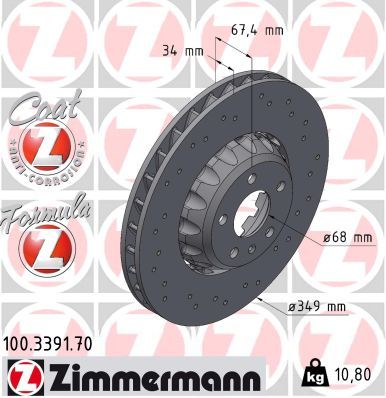 Brake Disc ZIMMERMANN 100.3391.70